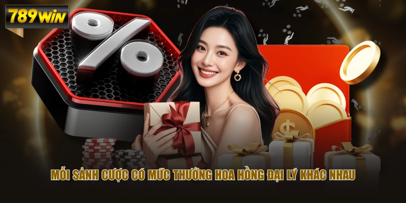 Mỗi sảnh cược có mức thưởng hoa hồng đại lý khác nhau